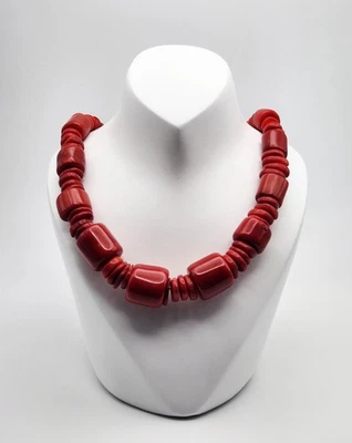 Collar ajustable Jay King DTR de plata esterlina rojo bambú coral cuentas graduadas Foto 1 de 4