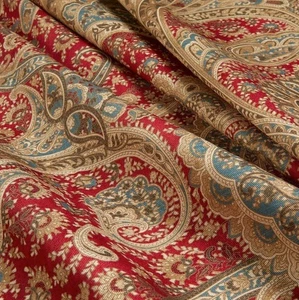 PKL Studio Sultan's Paisley Twill Cerise Cotton Fabric 54" wide by 3-3/4 yards - Picture 1 of 2