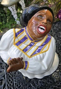 Vintage 1996 Clay Art Cookie Jar Amazing Grace Gospel Singer 11" Flawless - Picture 1 of 24