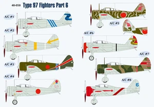 Lifelike 1/48 Decals Type 97 Fighters Ki-27 Nate Part 6 for Hasegawa - 48-058 - Bild 1 von 1