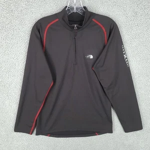 The North Face Sweater Mens Small Black Red Flight Series Full Zip Long Sleeve - Picture 1 of 10