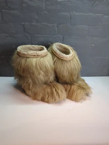 Saba Tognola Fur Boots Vintage Eur 43 UK 8.5 Boots 90s Rave Culture Festivalwear - Picture 1 of 7
