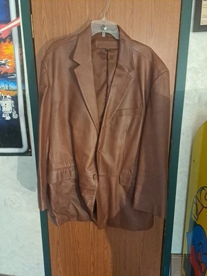 Vestido de cuero Stafford/abrigo chaqueta informal XL marrón Foto 1 de 4