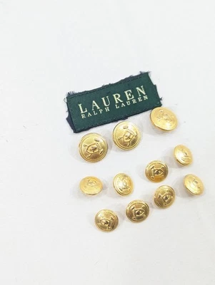 Ralph Lauren Polo University 3 Btn Oro Repuesto Botones Escudo Conjunto 11 Blazer Foto 1 de 3