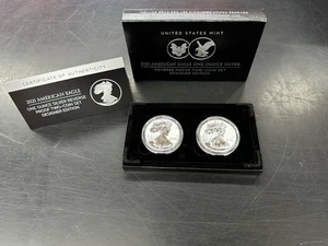 Juego de dos monedas American Eagle 2021 de una onza de plata a prueba de reverso edición de diseñador - Imagen 1 de 8