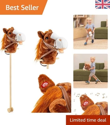 99 cm Interactive Hobby Horse Toy with Sounds - Durable Dark Brown for Ages 2+ - Image 1 of 4