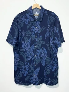 Tommy Bahama Mens Button Up Shirt XXL Cotton Navy Floral Short Sleeve Logo - Imagen 1 de 6