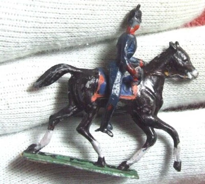 Vintage Cable Juguete Soldado Mano Pintura Imperial Prusiano Caballería Guardia - Imagen 1 de 4