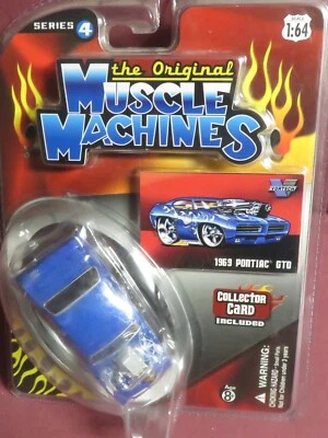 1969 BLUE PONTIAC GTO, 1/64 THE ORIGINAL MUSCLE MACHINES, 2008, SERIES 4 - Image 1 of 2