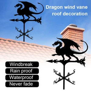 Metal Iron Dragon Weathervane Outdoor Weather Vane Wind Direction beTEh - Picture 1 of 9