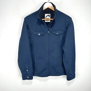 Mountain Khakis Old Faithful Full Zip Sweater Jacket Men Medium Navy Pockets - Picture 1 of 10