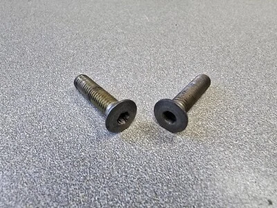 PAIR NICE USED ORIGINAL PORSCHE 924 924S 928 944 968 DOOR LATCH MOUNTING SCREWS - Image 1 of 3