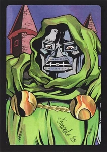 Tarjeta de boceto IMPRESIÓN Fantastic Four - Doctor Doom #1 edición limitada. Juego de 12 ACEO - Imagen 1 de 3