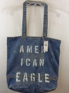 American Eagle Tote Women's Blue Distressed Tote Bag New With Tags - Picture 1 of 10