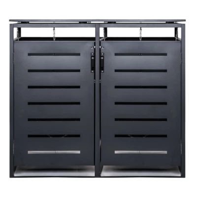 Mülltonnenbox mit Schloss - BASIC - Anthrazit - 240l - 2er - Bild 1 von 4