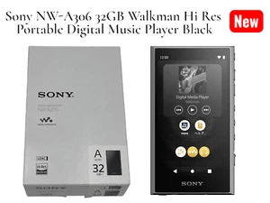 Sony NW-A306 32GB Walkman Hi Res Portable Digital Music Player Black New F/J - Picture 1 of 14