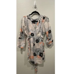 Blusa de maternidad túnica floral cuello en V manga 3/4 talla M A PEA IN THE POD - Imagen 1 de 3