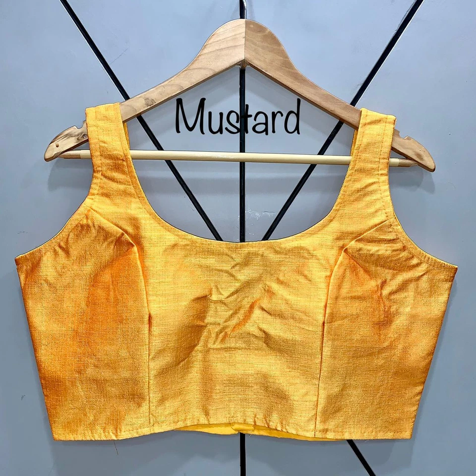 Blusa de sari para mujer de seda confeccionada tradicional 11 colores cosida Bollywood Choli Foto 1 de 1