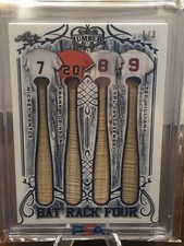 2021 Leaf Lumber Baseball MANTLE ROBINSON YASTRZEMSKI WILLAMS Bat Rack Four 1/3