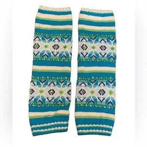 Retro türkis-weiße Stulpen - 80’s Look Pailletten - Damen Junior Zumba - Bild 1 von 2