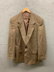 Pierre Balmain Check Blazer Size L 46 Checked Smart Jacket Wool Silk Brown - Picture 1 of 12