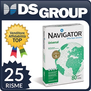 Universal Navigator A4 80g/mq 110μm Card - 25 RISME for Printer Photocopies - Picture 1 of 1