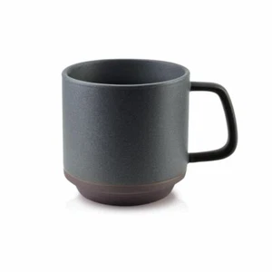 Tasse Becher mit Henkel in Steinoptik, anthrazit mit braunem Akzent, Mondex - Bild 1 von 3