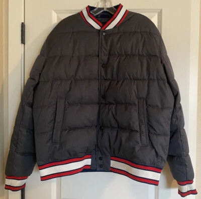 Zara Man Puffer Jacket Winter Blue White Red Sz XXL - Image 1 of 4