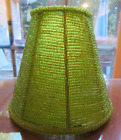 BOHO Vintage glass beaded lamp shade Bright Green 5-1/3