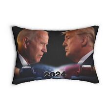 Trump VS Biden 2024 Spun Polyester Lumbar Pillow, 20" × 14"