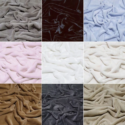 SOFT MINK FAUX FUR 10MM HAIR LAMBY PLUSH DOLL BABY CLOTH FABRIC SOLID MATTE 60"W - Image 1 of 4