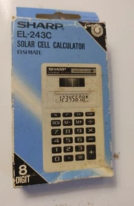 Vintage Sharp Solarzellenrechner EL-243C in Box funktioniert super - Bild 1 von 2