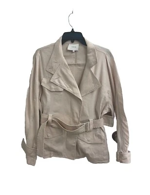 Chaqueta Abrigo Mujer Vince Beige Talla Grande Lino y Rayón Foto 1 de 4