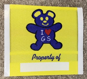 Pegatina de propiedad “I Love Girl Scouts” - Oso púrpura - Imagen 1 de 4