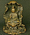 Chinese Bronze Hand Carved Buddha Kwan-Yin Nanhai Statue Figure