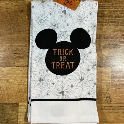 Disney Mickey Mouse Halloween 2 Pack Hand Bath Towels Trick Or Treat Spider Webs - Image 1 of 4