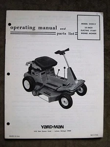 Simplicity YardMan 25 In. Riding Tractor Instruction Manual Parts List Operators - Picture 1 of 1