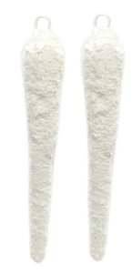 Eiszapfen mit Schnee - 17cm weiß Weihnachtsbaum Weihnachtsdeko Christbaumschmuck - Bild 1 von 8