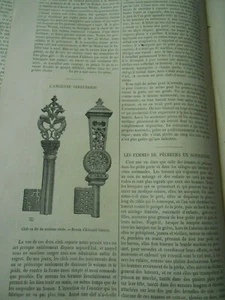 Clefs serrure 16èm Femmes pêcheurs en Normandie 1877 Gravure Print article - Picture 1 of 2
