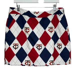 Loudmouth Golf Ladies Minnesota Twins Navy/Red Argyle Skort Size 14 - Picture 1 of 8