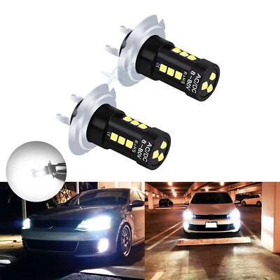 High Power Xenon White H7 LED Light Bulbs High Beam DRL For VW Mercedes Porsche - Image 1 of 4