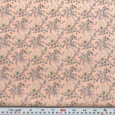 Vintage Joan Kessler for Concord Florals on Pink Cotton Fabric by the HALF YARD - Image 1 of 2