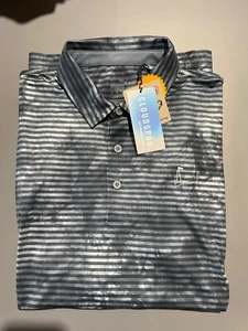 NWT MEN'S PUMA CLOUDSPUN POLO, SIZE: M, COLOR: NAVY DYE STRIPE (N15) - Picture 1 of 2