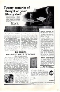 1926 Vintage print ad Collier Dr. Ellot's 5 foot shelf book Revelation Suitcase - Picture 1 of 2