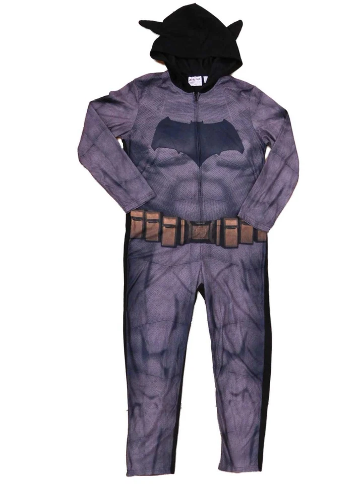 DC Comics Batman V Superman Mens Fleece Hooded Costume Union Suit Pajamas - Image 1 of 1