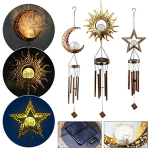Wind Chimes Solar Lights Ramadan Eid Mubarak Moon Garden Outdoor Ornaments Decor - Picture 1 of 13
