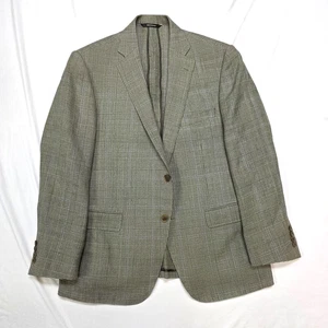 PAUL STUART Sport Coat Blazer Men's 42 R Green Purple WOOL Houndstooth Check - Picture 1 of 6