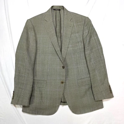 PAUL STUART Sport Coat Blazer Men's 42 R Green Purple WOOL Houndstooth Check - Image 1 of 4