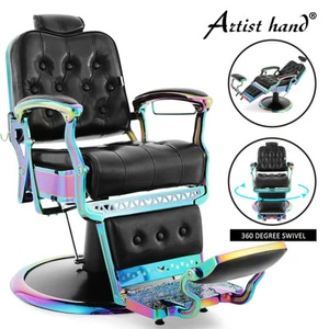 Vintage Heavy Duty Reclining Hydraulic Barber Chair Salon Beauty Spa Laser Frame - Picture 1 of 24