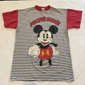 Camisa De Colección Mickey Mouse Para Hombre Talla Única Gris Rojo Rayas Disney Store Camiseta Años 90 - Imagen 1 de 14